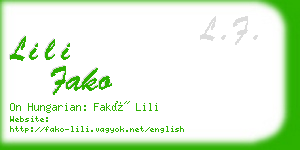 lili fako business card